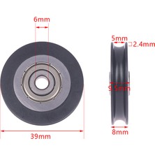 Guangdong Spirit 6*39*8mm Vites Kapı Kasnağı Içbükey Tekerlek U Oluklu Tel Halat Hat Üzerinde Tekerlek, Kauçuk Sarılmış Plastik Naylon Rulman Rulo (Yurt Dışından)