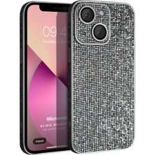 Microsonic Apple iPhone 14 Kılıf Bling Rhinestones Koyu Gri