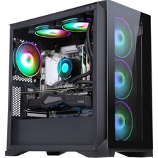 Frısby FC-9450G Moro 750W 80+ Bronze Siyah Dual-Ring Rgb Fan Mid Tower Atx Kasa