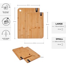 Karaca Elis Bıçak Bileyicili 2'li Bambu Kesme Tahtası 28/33 cm