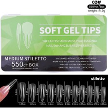 Tırnakmania Yeni Nesil Jel Destekli Medium Stiletto Tips 550 Adet (55564-02)