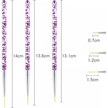 Nail Art çizim fırça seti (Mor)