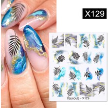 Tırnakmania Su Transferli Nail Art Sticker X129 (53622-5)