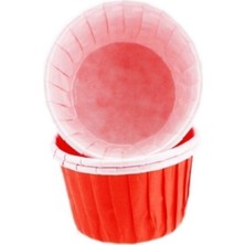 Depposite Cupcake Kalıbı Büyük Boy Düz Renk 62 x 40 mm - 100 Adet Kırmızı