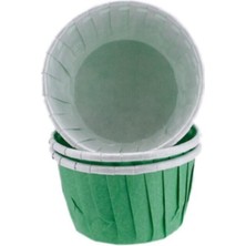 Depposite Cupcake Kalıbı Minik Boy Düz Renk 38 x 30 mm - 100 Adet Yeşil