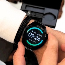 Lion Quality Erkek Siyah Akıllı Saat Gt3 Max 3 Kordonlu Ios ve Android Uyumlu Deri Silikon Çelik Huawei Watch