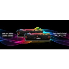 Thull Apex 16GB Kıts (2X8GB) 3600MHZ CL19 1.35V Rgb Heatsınk Ddr4 Ram THL-PCAPX28800D4-16G-B