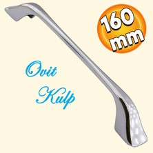 Badem10 Ovit Mobilya Mutfak Dolabı Çekmece Dolap Kapak Kulpu Düz Metal Kulp Kulbu Kulpu Ayder 160 mm Krom