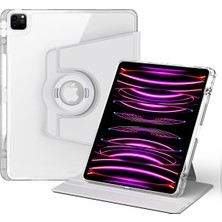 XFashion iPad Pro 12.9 (2022) / (2021) / (2020) / (2018) Kasa Çıkarılabilir Stand Pu Deri+Akrilik Tablet Kapağı (Yurt Dışından)