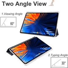 XFashion Xiaomi Pad 6 Max 14 Kılıf Üç Katlı Stand Kalem Yuvası ile Şeffaf Arka Tablet Kapağı (Yurt Dışından)