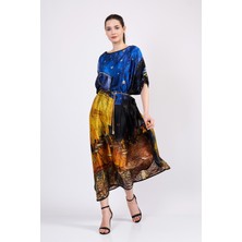 Nomads Felt Ipek Uzun Kaftan Elbise | Van Gogh Cafe Terrace At Night