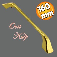 Badem10 Ovit Mobilya Mutfak Dolabı Çekmece Dolap Kapak Kulpu Düz Metal Kulp Kulbu Kulpu Ayder 160 mm Altın