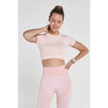 Jerf Captiva Yumuşak Dokulu & Esnek Crop Top Pembe