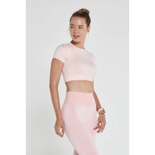 Jerf Captiva Yumuşak Dokulu & Esnek Crop Top Pembe