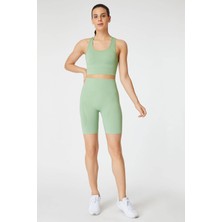 Jerf Gela Şekillendirici Sport Biker Tayt Pastel Yeşil