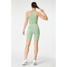 Jerf Gela Şekillendirici Sport Biker Tayt Pastel Yeşil