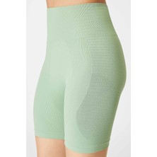 Jerf Gela Şekillendirici Sport Biker Tayt Pastel Yeşil