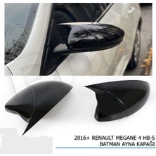 Puando Renault Megane 4 2016+ Yarasa Batman Ayna Kapağı Piano Black
