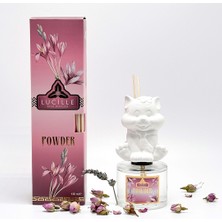 Lucille Powder Koku Veren Kedi Figürlü 130 ml Çubuklu Oda Kokusu Özel Şişe ve Kalıcı Esans