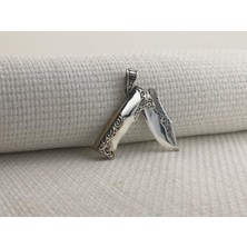 Takıhan Avcı Çakı Bıçak Tasarımlı 925 Ayar Gümüş Kolye Ucu