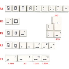 Hermoso 133 Tuşlar Pbt Klavye Tuş Takımı Mda Basit Kapaklar Mekanik Klavye Kapağı (Yurt Dışından)