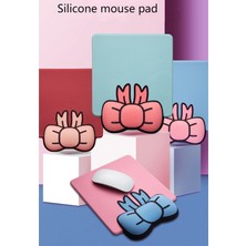 Hermoso Sevimli Yaylı Mouse Pad,ergonomik Mouse Pad, Ofis ve Ev Için (Cyan) (Yurt Dışından)