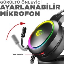 Rampage RM-K12 MANLY Siyah 7.1 Usb Surround RGB Işık Efektli Gaming Oyuncu Mikrofonlu Kulaklık