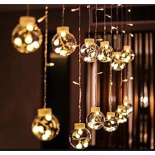 Mrs Shopping Mr Top Perde LED Işık 8 Modlu Animasyonlu 12 Saçaklı ve 2,7 Metre Gün Işığı Dekoratif LED Aydınlatma