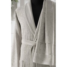 Arliva Home Bambu Bold Jakarlı Havlulu Bornoz Bej Xxl