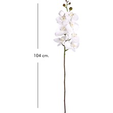 Herdekora Yapay Orkide Gerçek Dokunuş Beyaz 104  cm .