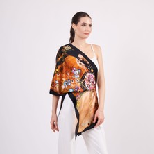 Nomads Felt Saf Ipek Fular | 55X180 cm | Gustav Klimt Water Serpents | Nomads Felt