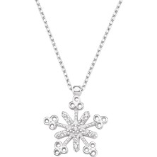 Altın Sepeti Gümüş Trend Kar Tanesi Kolye