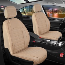 Fresh Start alfa Romeo 146 Uyumlu Lüks Deri Oto Koltuk Kılıfı Ön Arka Takım Set Giydirme Model Bej