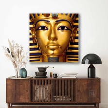 SML Tablo Mısır Firavunu Tutankamun Altın Maske Kare Kanvas Tablo