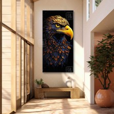SML Tablo Kartal Gagası Karizmatik Kuş Kartal Başı Boyuna Dikey Kanvas Tablo