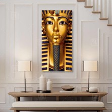SML Tablo Mısır Firavunu Tutankamun Altın Maske Boyuna Dikey Kanvas Tablo