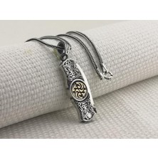 Takıhan Çakı Bıçak Tasarımlı Özel Işlemeli 925 Ayar Gümüş Kolye