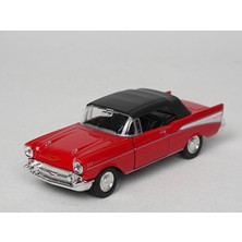 Welly Lisanslı 1957 Chevrolet Bel Air Çek Bırak Model Metal Araba (1:34)