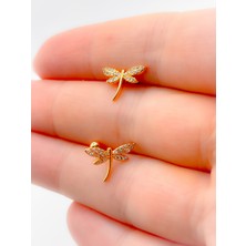 Trinos Cerrahi Çelik Zirkon Taşlı Yusufçuk Figürlü Kıkırdak Helix Tragus PIERCING(1ADET)