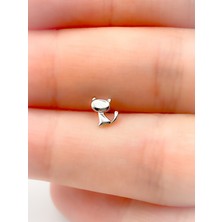 Trinos Cerrahi Çelik Kedi Figürlü Kıkırdak Helix Tragus PIERCING(1ADET)