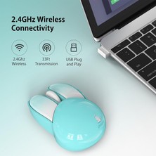 Playrab Mofii Wireless Mouse Renkli Tavşan Tasarım Kablosuz Sessiz Bilgisayar Notebook Laptop Için Fare USB Nano Receiver Mouse Tak Çalıştır 9.2cm x 6cm