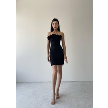 Concon Moda Sofia Siyah Mini Elbise