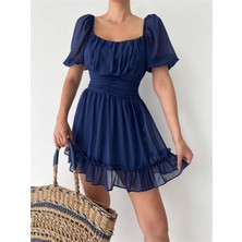 Concon Moda Ester Mini Elbise Mavi