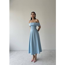 Concon Moda Silvain Madonna Midiboy Mavi Elbise