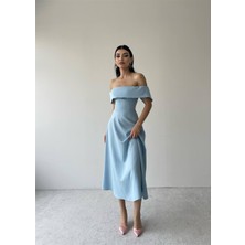Concon Moda Silvain Madonna Midiboy Mavi Elbise