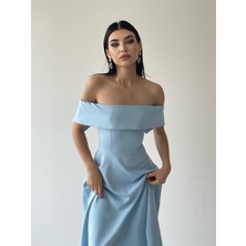 Concon Moda Silvain Madonna Midiboy Mavi Elbise