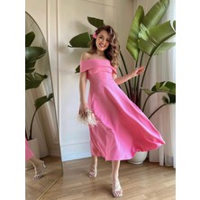 Concon Moda Silvain Madonna Midiboy Elbise Pembe -00063