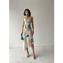 Concon Moda Rubi Çok Desen Askılı Soft Kadın Elbise
