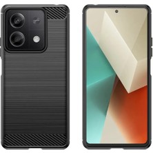 Microcase Xiaomi Redmi Note 13 / Note 13 Pro 5g Global Brushed Carbon Fiber Silikon Kılıf - Siyah AL3332