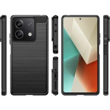 Microcase Xiaomi Redmi Note 13 / Note 13 Pro 5g Global Brushed Carbon Fiber Silikon Kılıf - Siyah AL3332